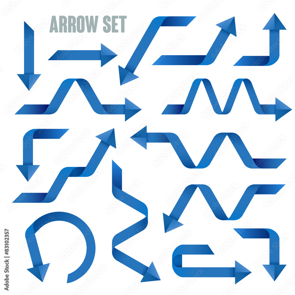 useful blue arrows set collection useful blue arrows set collection