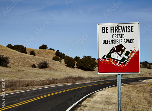 Road Sign for defensible space
