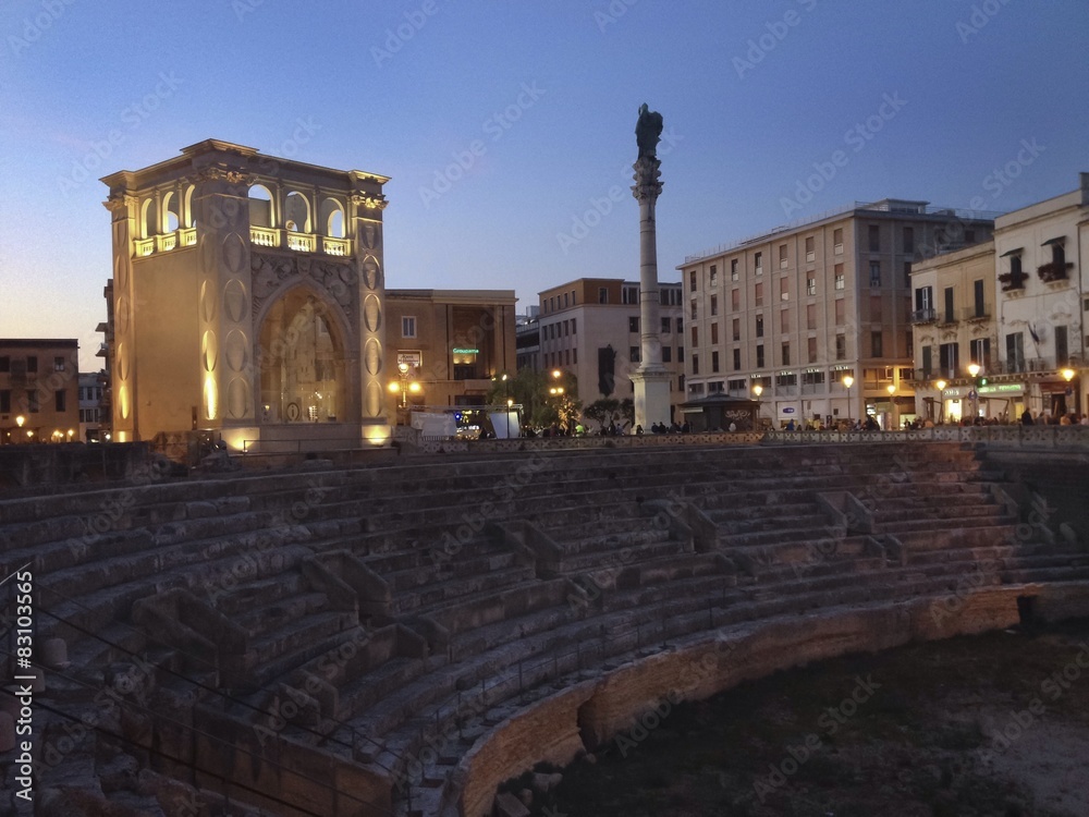 Obraz premium Il sedile di Lecce - notturno