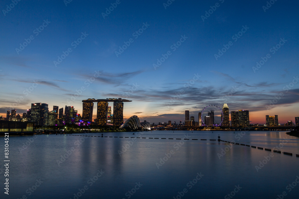 evening view of Singapore