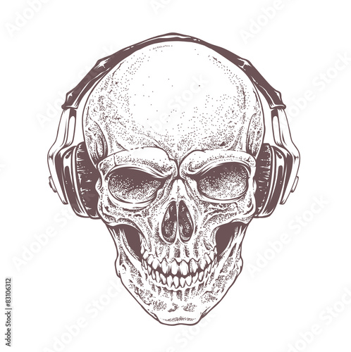 Skull with Headphones