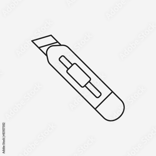 Utility knife line icon
