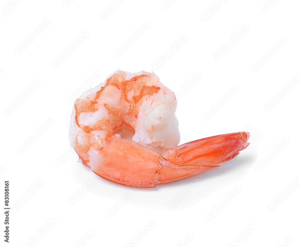 shrimps on a white background