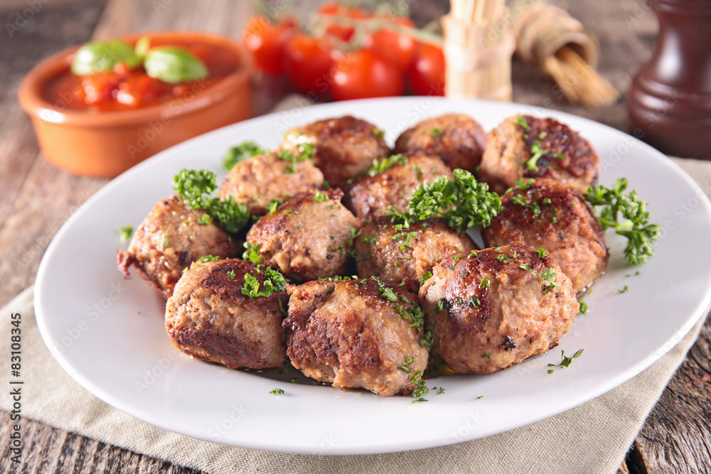 grilled meatball and herbs grilled meatball and herbs