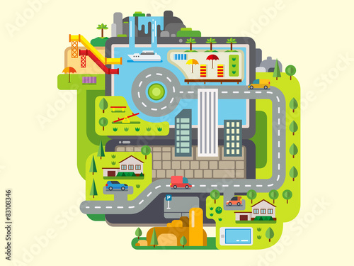 City Built Around Laptop
