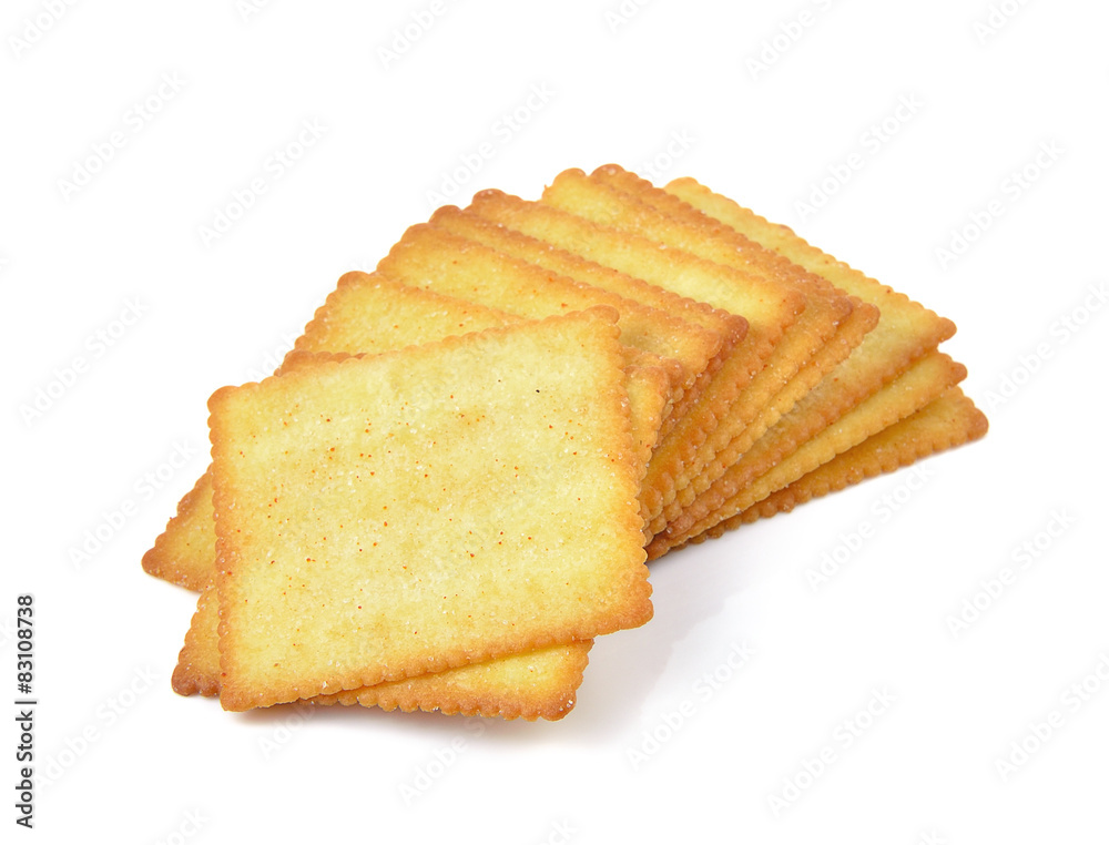 Cracker isolated on over white background Cracker isolated on over white background