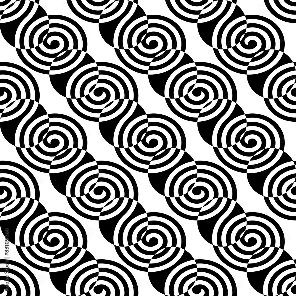 Obraz premium Seamless Curved Shape Pattern