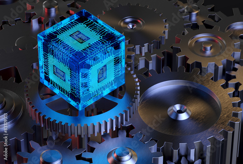 Abstract Technology Background. 3D illustration