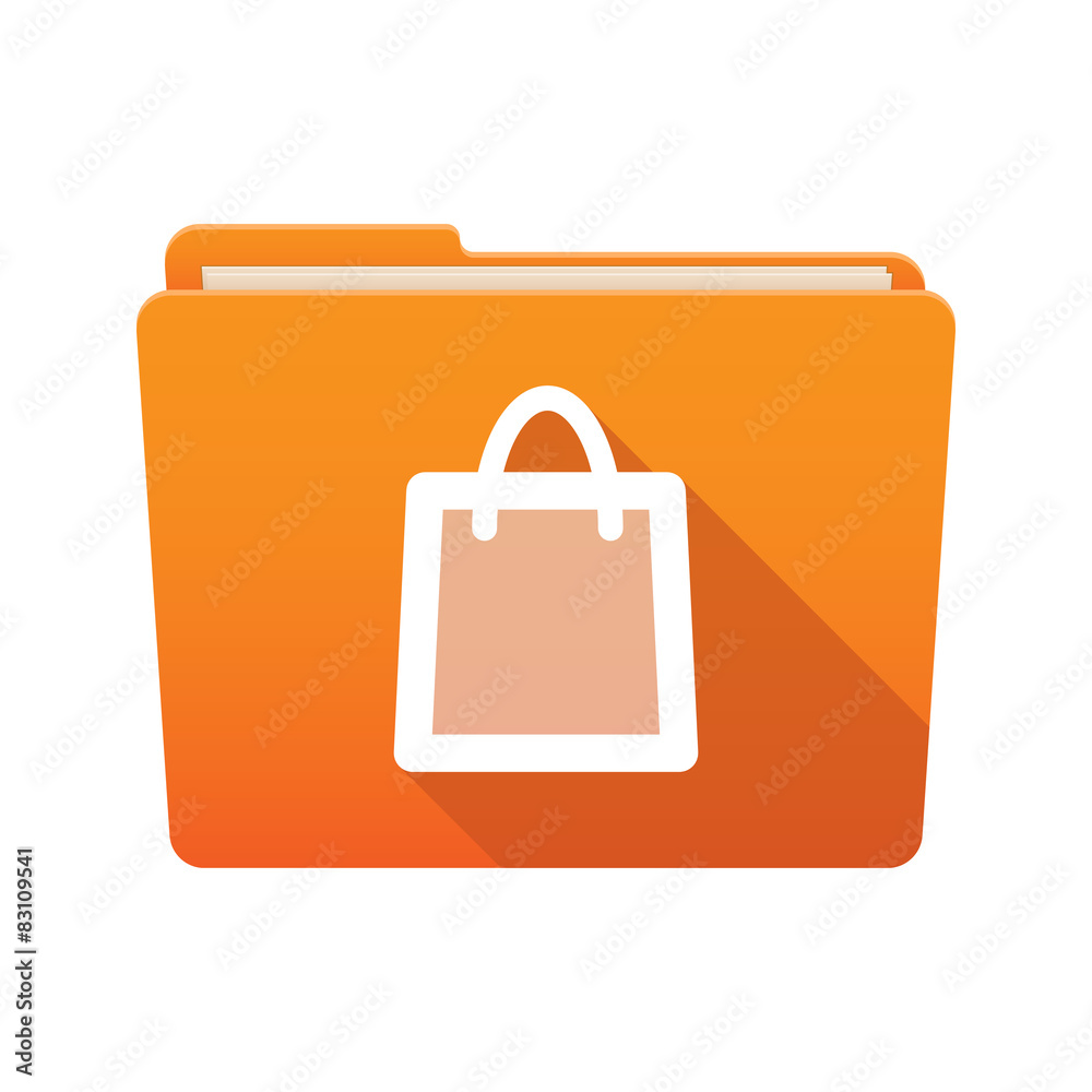 Folder icon with a shopping bag Folder icon with a shopping bag