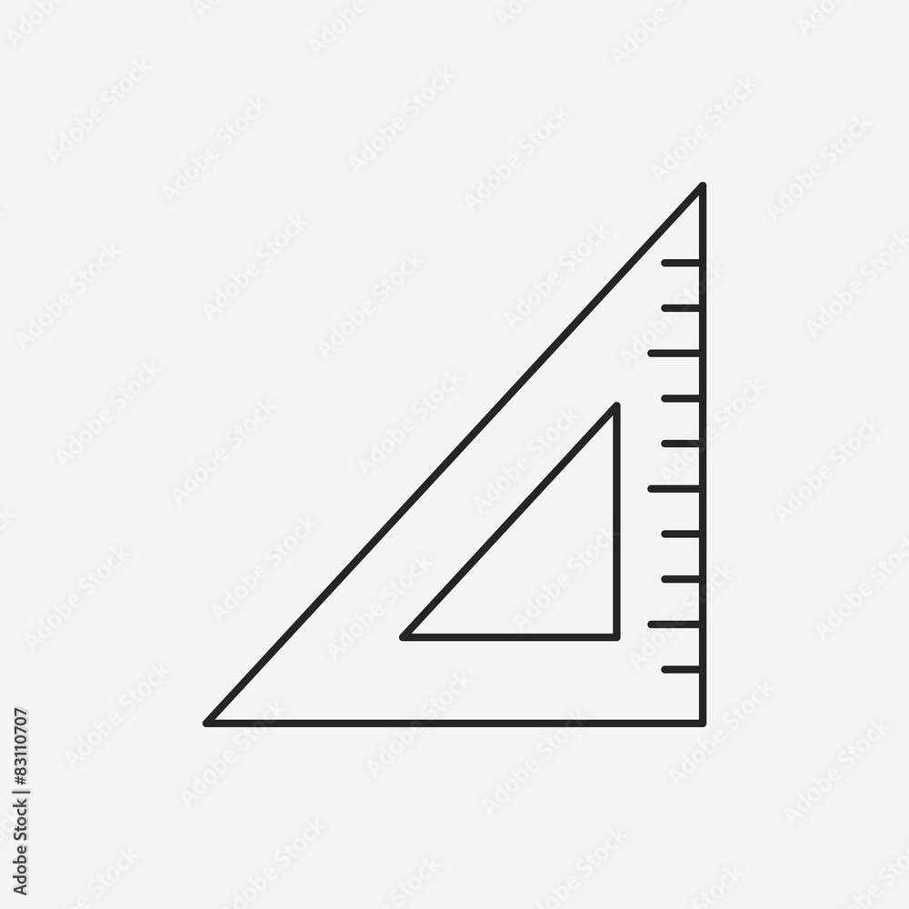 Triangle ruler line icon Triangle ruler line icon
