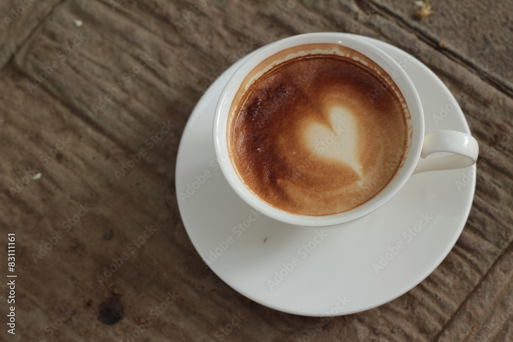 Fototapeta premium Hot latte coffee in glass