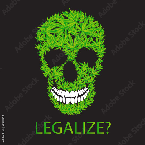 Abstract Cannabis Skull Vector Illustration