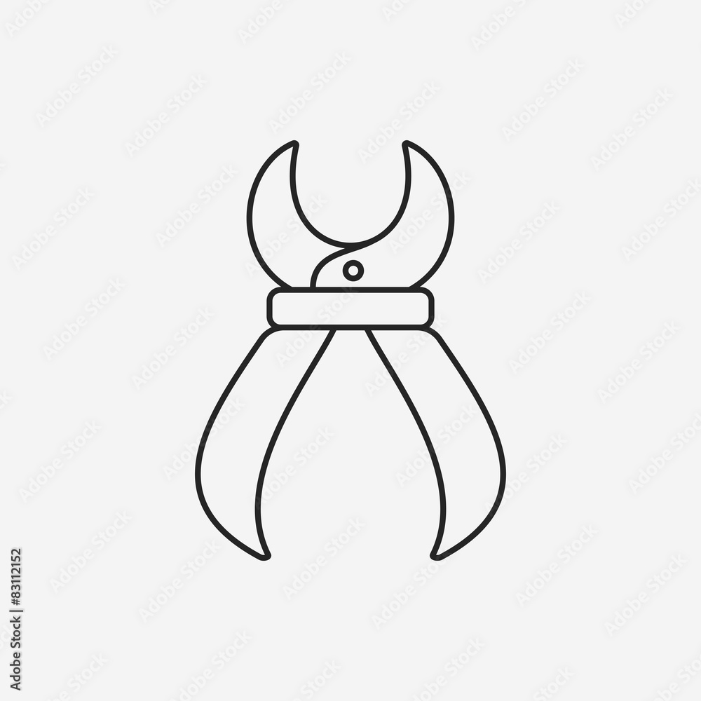 Pliers line icon Pliers line icon