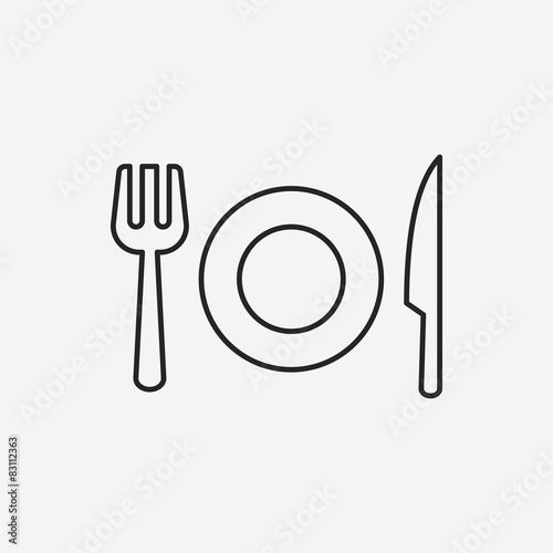 tableware line icon