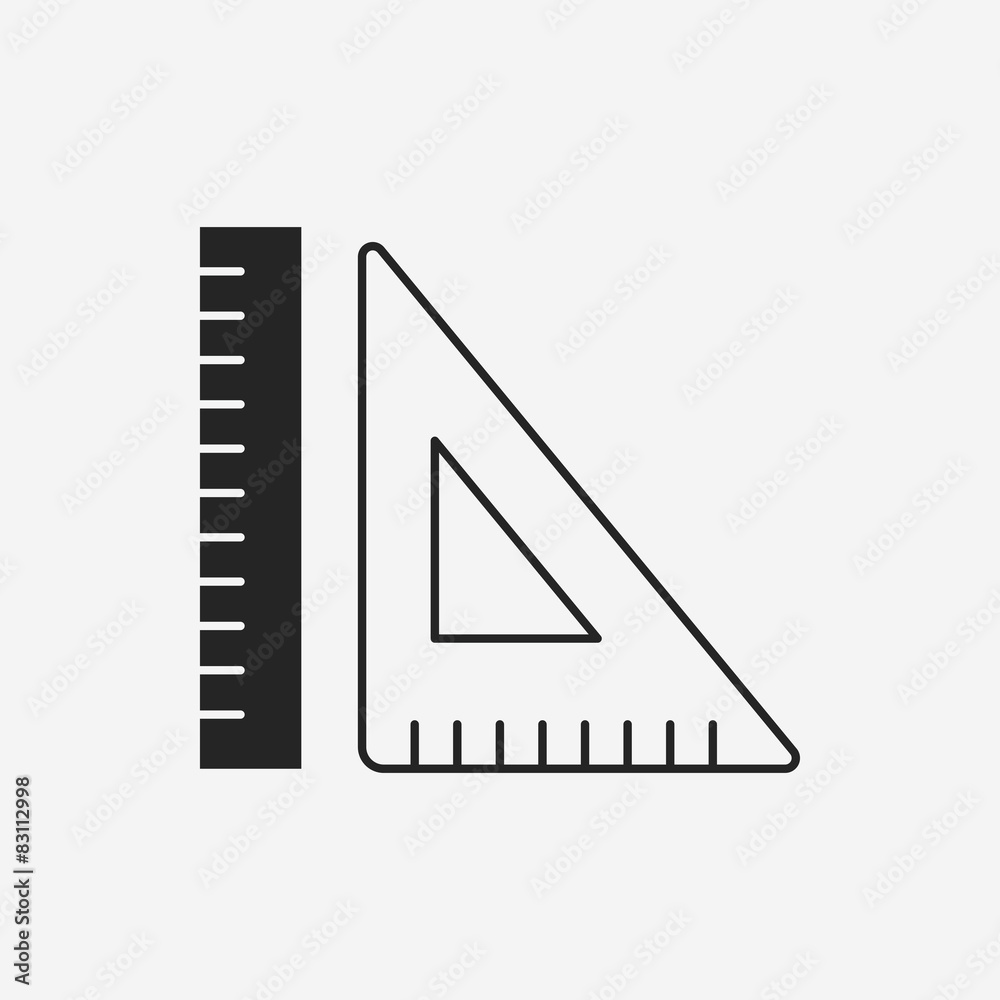 Triangle ruler icon