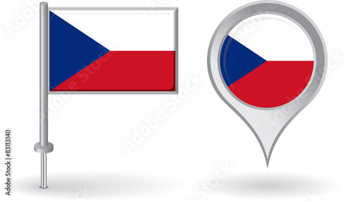 Free Download Czech pin icon and map pointer flag. Vector - GFXLoad
