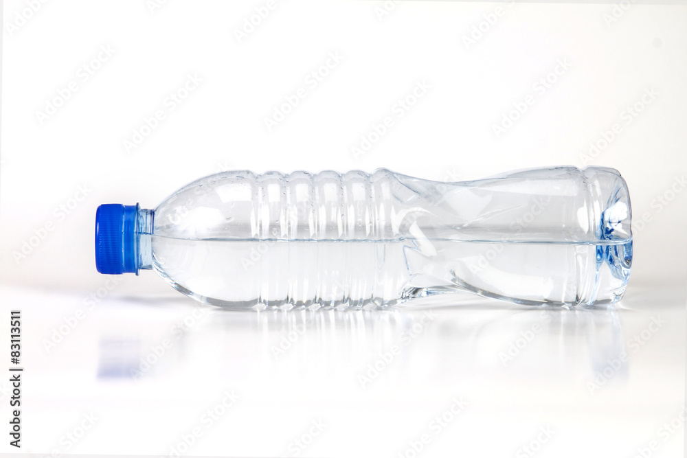 fresh drink water bottle horizontal placed on white background