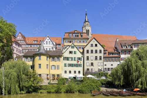 Tübingen - Die historische Neckarfront zu Tübingen, Deutschland.