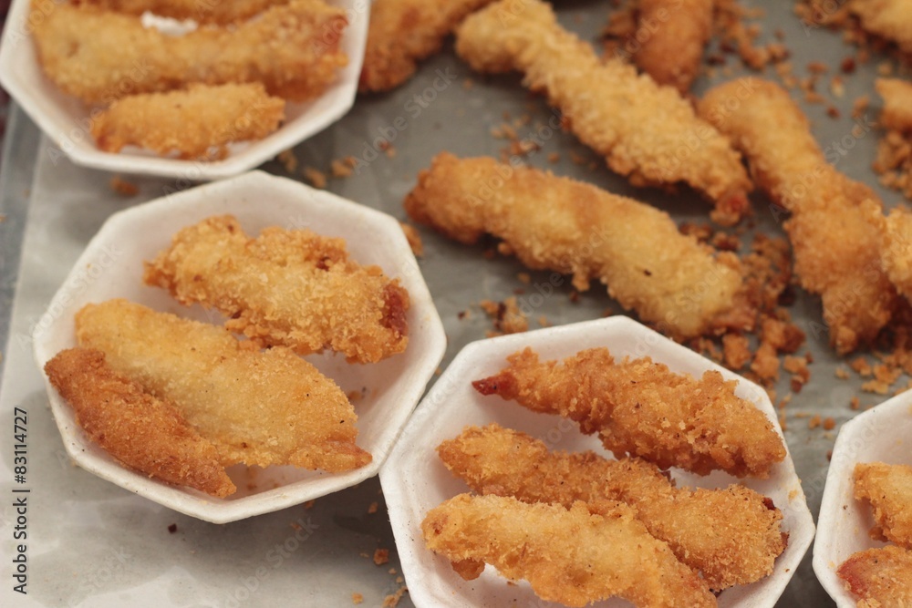 Close up of fried chicken