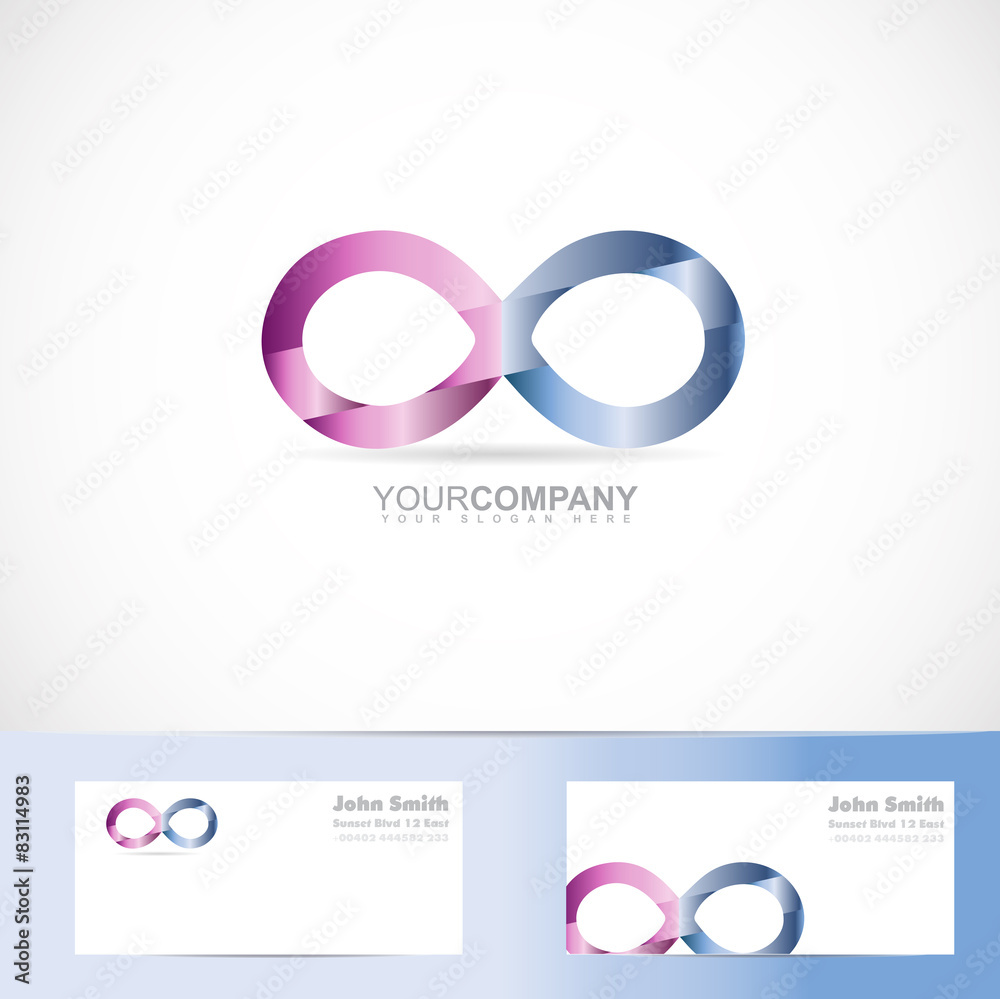 Infinite infinity 3d logo design concept Infinite infinity 3d logo design concept