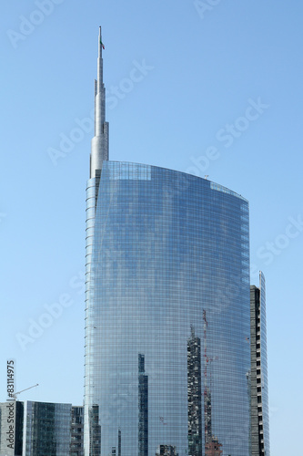 Glass and steel skyscraper