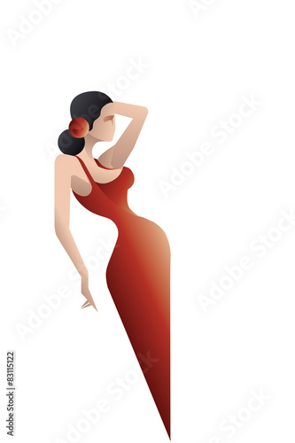 styled silhouette Spain Flamenco dancer