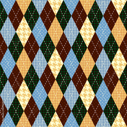 Classic argyle pattern in patchwork style.