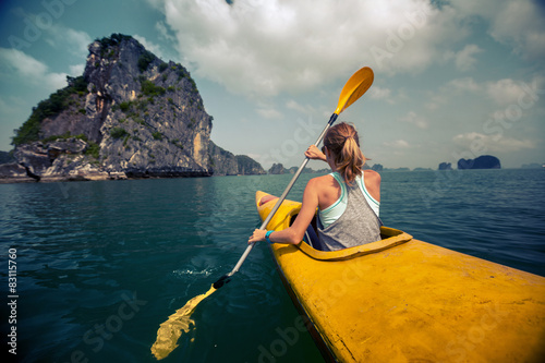 Woman with the kayak