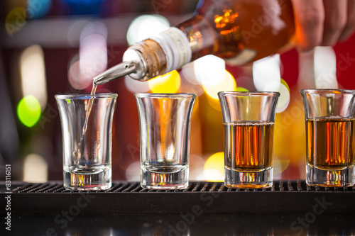 Snifters on bar desk