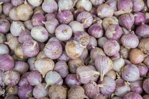 Fresh garlics for sale at market,Thailand