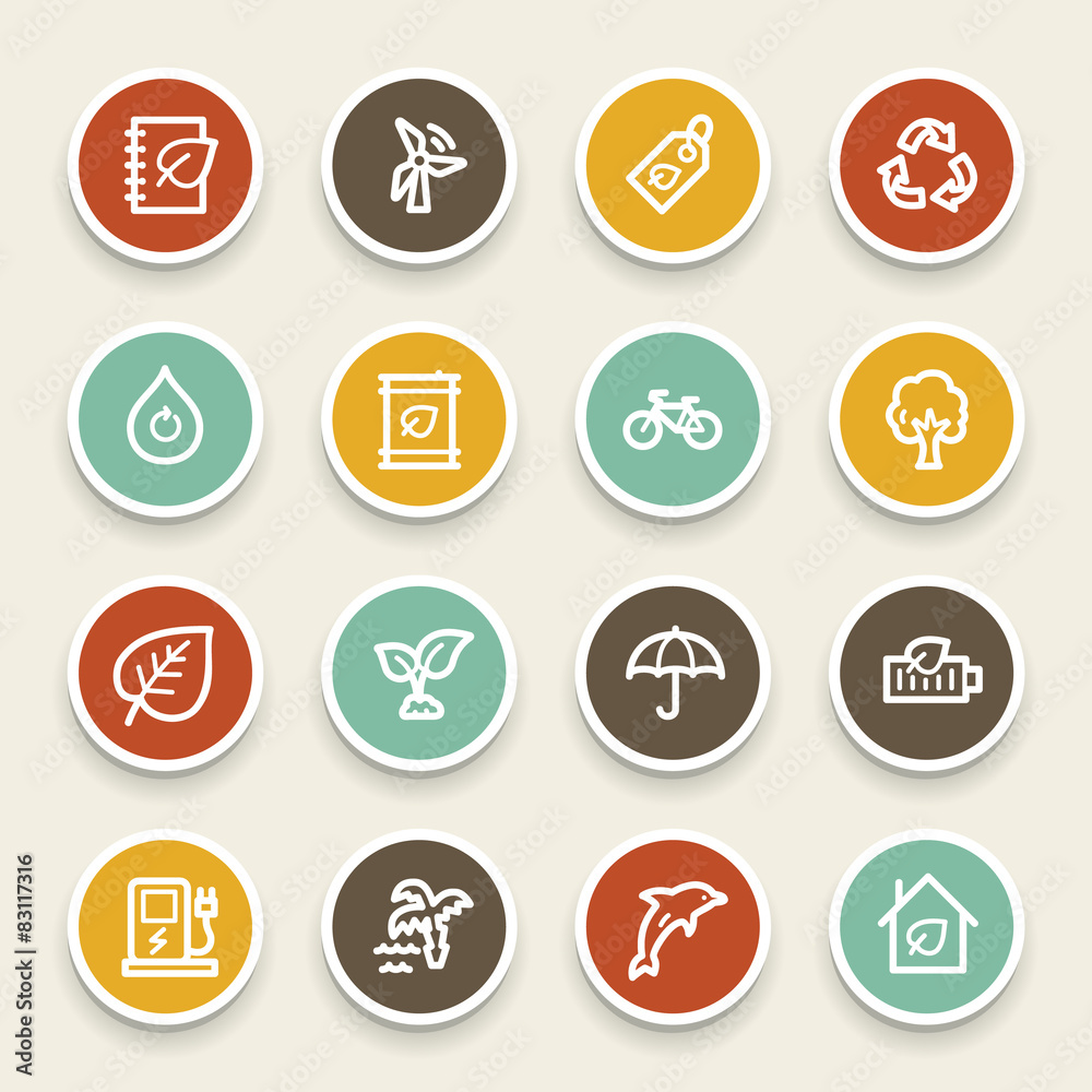Green ecology web icons set Green ecology web icons set