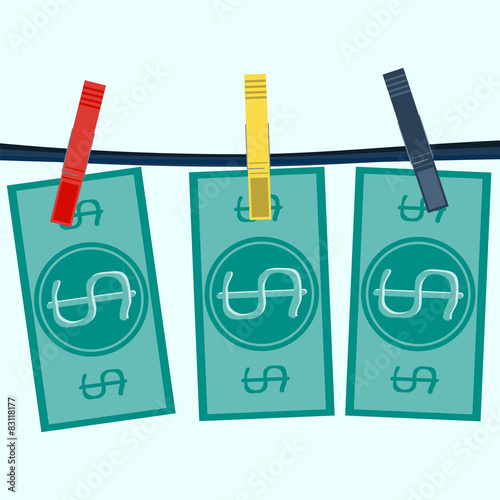 Money laundering in washing machine vector illustration photo