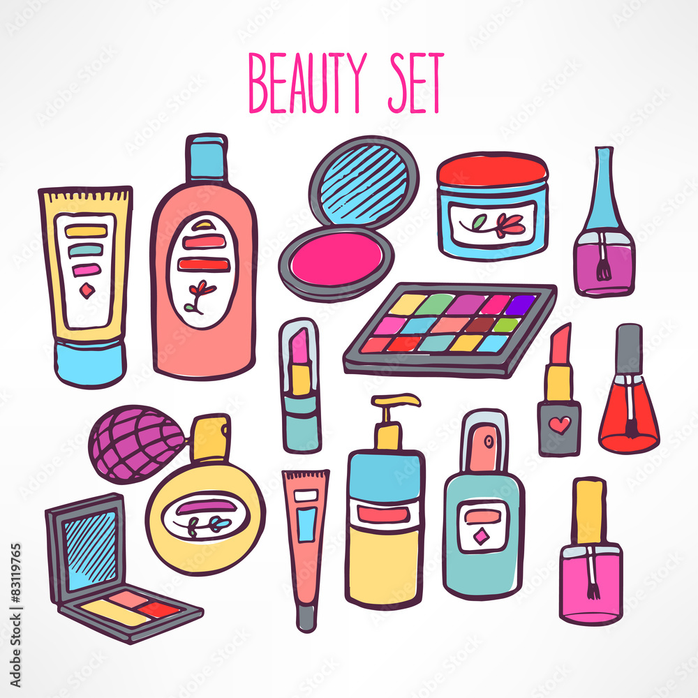 set with cosmetics and products for body care - 2