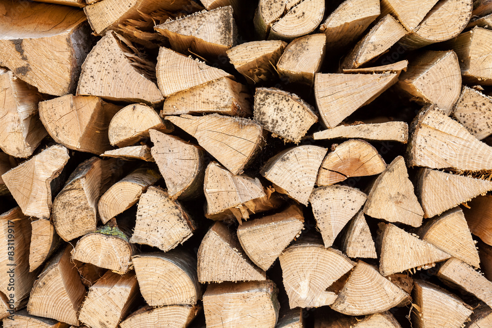 Background of chopped firewood stacked up on top of each other Background of chopped firewood stacked up on top of each other