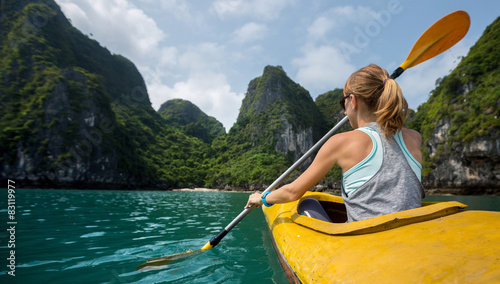 Woman with the kayak