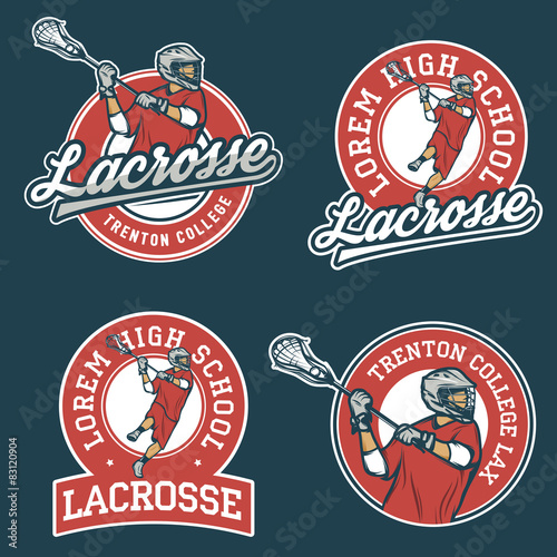 Set of lacrosse team emblems