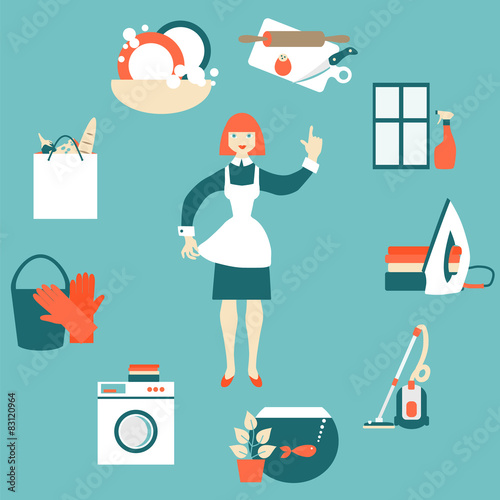 House work concept vector illustration. 
