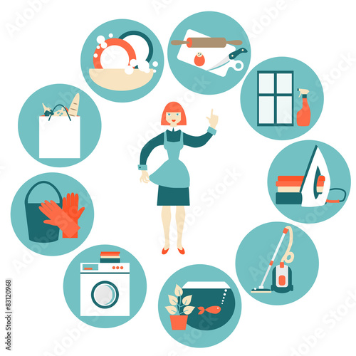 House work concept vector illustration. 
