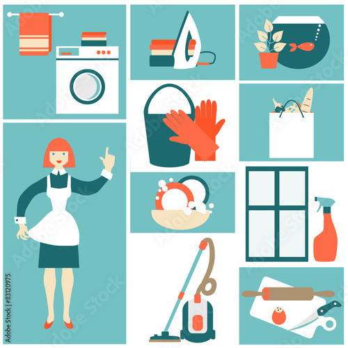 House work concept vector illustration. 