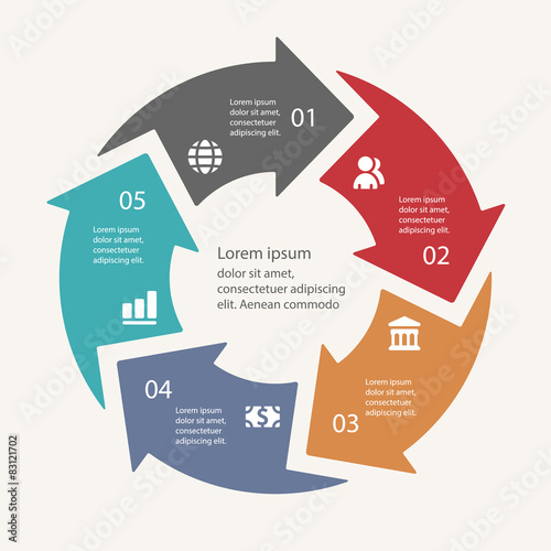 Business infographic template set. Vector illustration for cycle