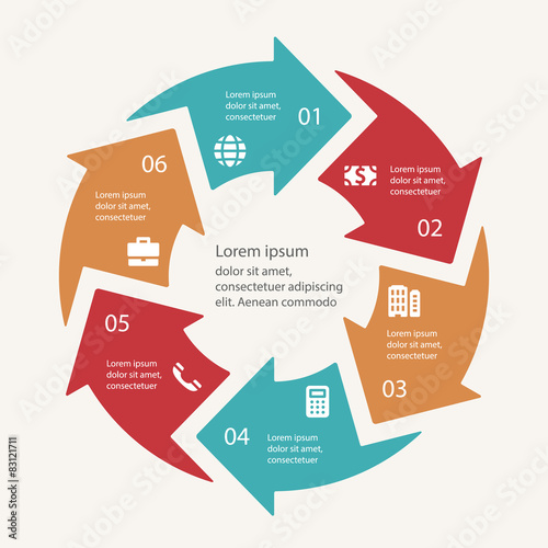 Business infographic template set. Vector illustration for cycle