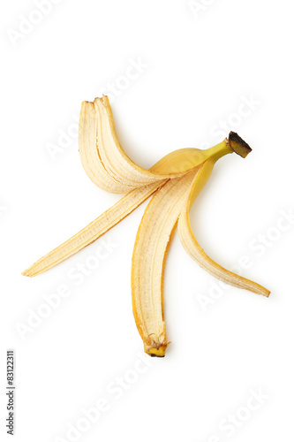 Banana skin isolated on white