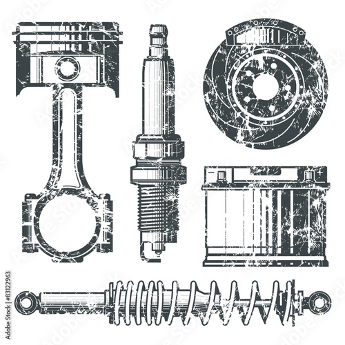 Car parts badges