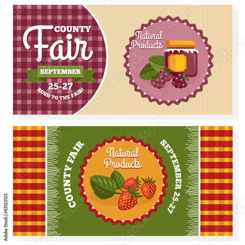 County fair vintage invitation cards