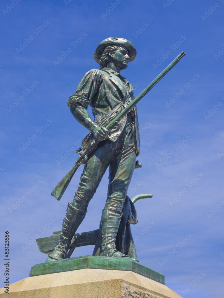 Naklejka premium Minuteman statue, Concord, MA. USA