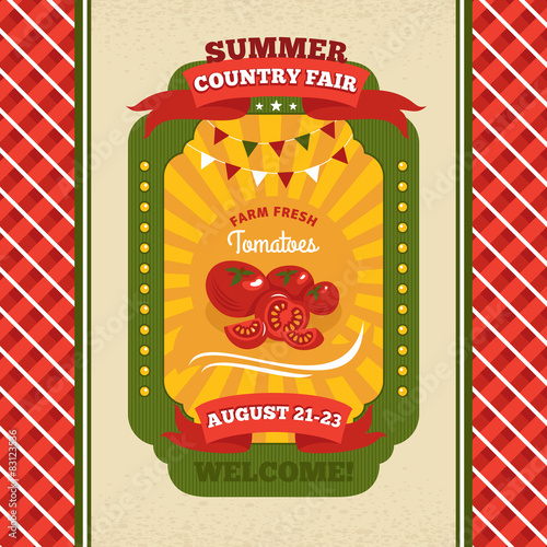 Country fair vintage invitation card