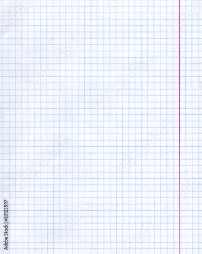 Blank exercise book paper sheet. Exercise book paper 