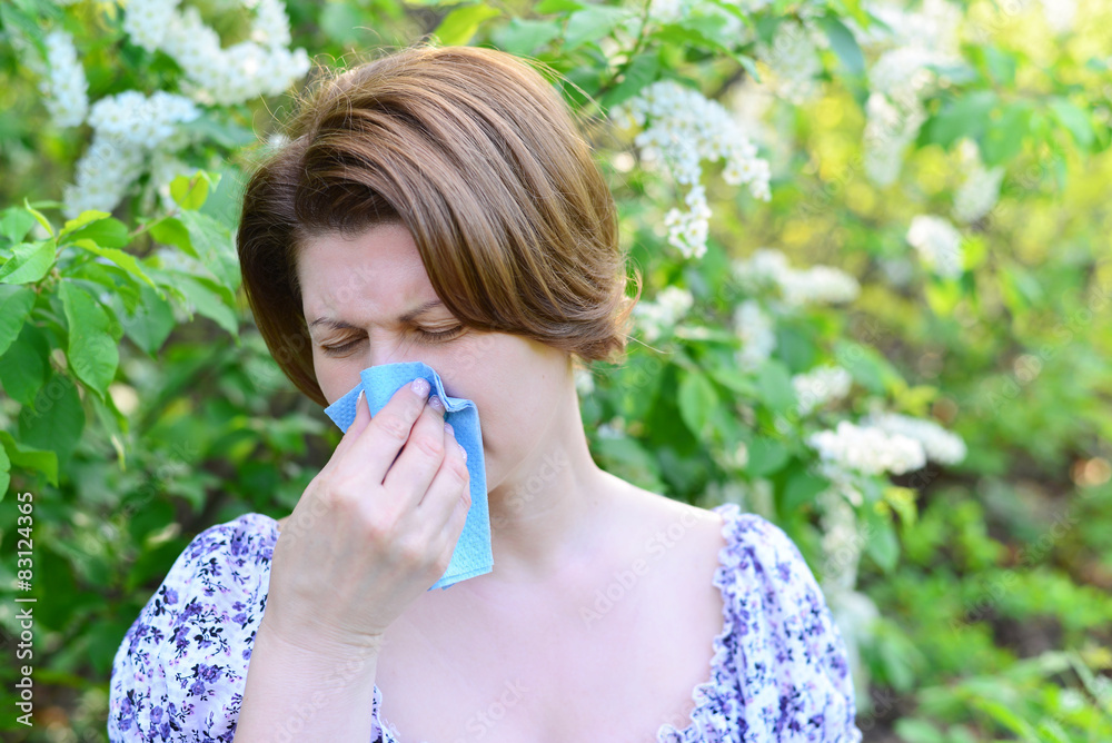 adult female with allergic rhinitis about bird cherry blossoms adult female with allergic rhinitis about bird cherry blossoms