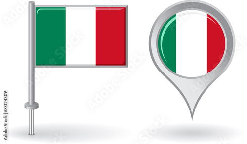 Free Download Italian pin icon and map pointer flag. Vector - GFXLoad
