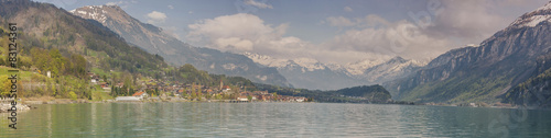 Panoramic view on Brienzersee lake - Switzerland.